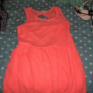 Coral lace dress